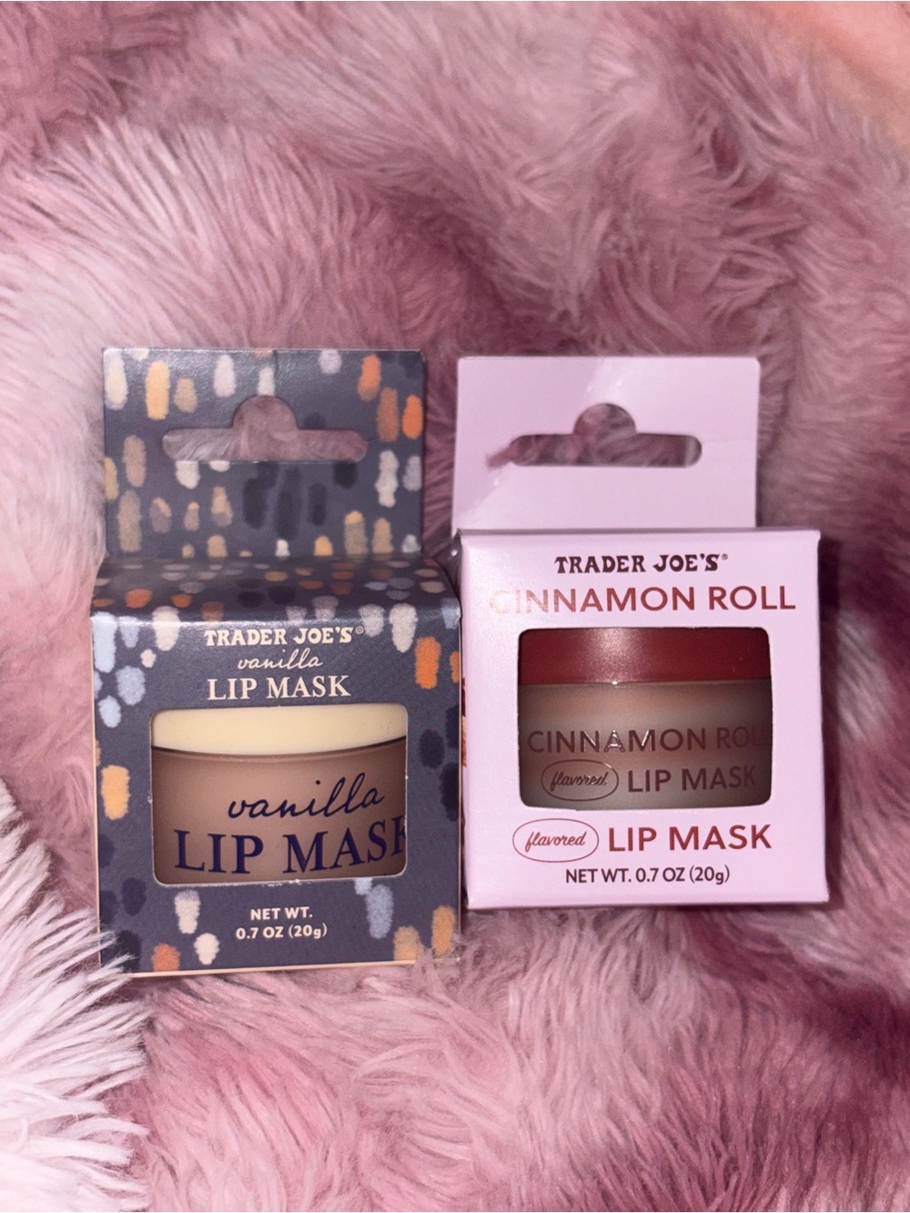 Trader Joe's Vanilla & Cinnamon Roll Lip Mask Duo - Pink & Cream